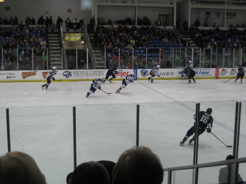 picture of hockey players turning