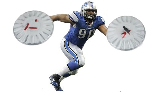 Picture of Ndamukong Suh in the Broadway show Stomp