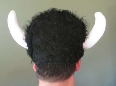 photo of the fuzzy Viking hat from Warrior Dash