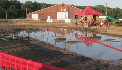 photo of the muddy mayhem obstacle at Warrior Dash