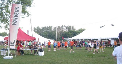 photo of tents at Warrior Dash