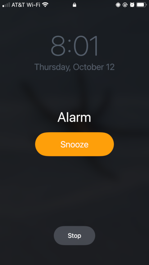 image of an iPhone's alarm screen