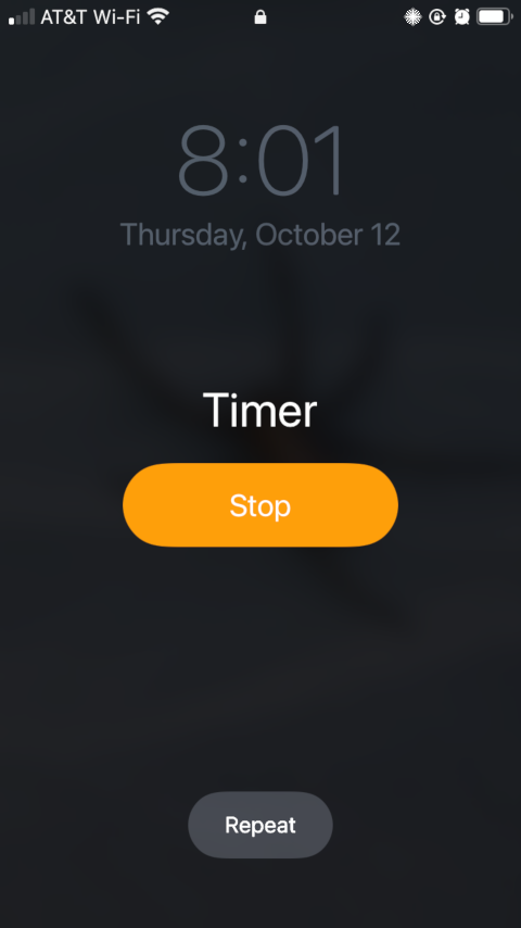 image of an iPhone's timer screen