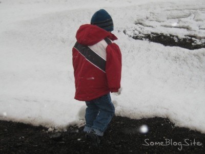 photo of cold child on snowy mountainside in Idaho