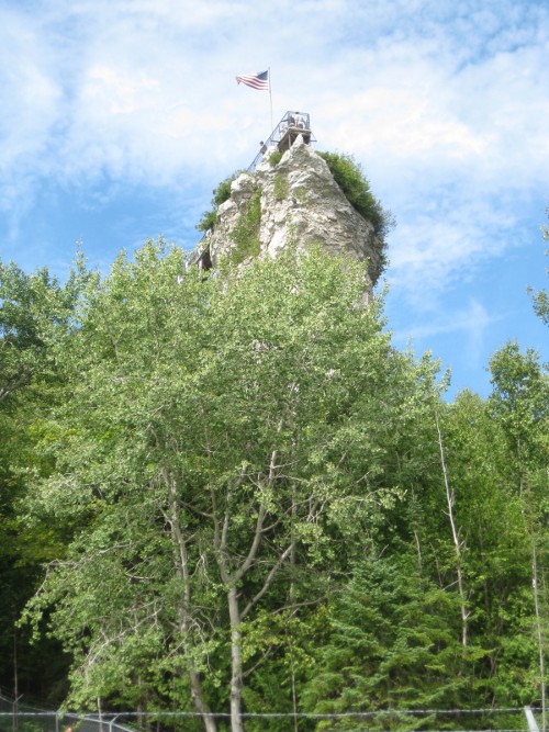 looking at Castle Rock in St. Ignace, MI