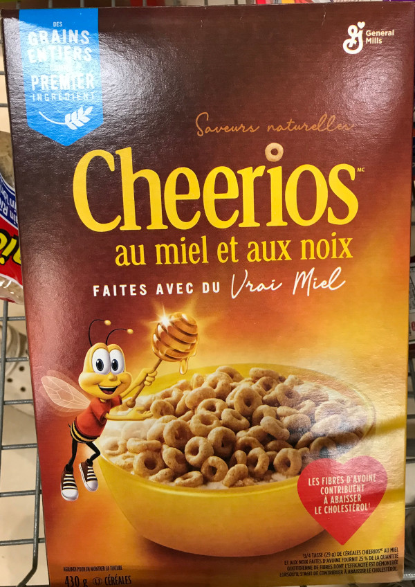image of box of Honey Nut Cheerios in French