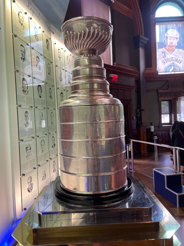 image of the Stanley Cup on display