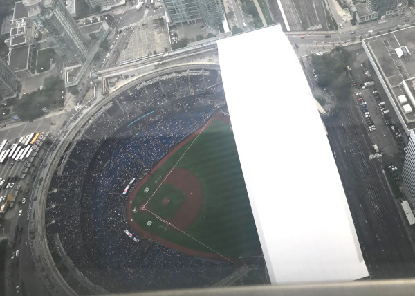 image of the view into the Rogers Centre from the CN Tower