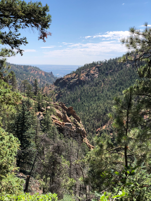 image of the view from the trail to Helen Hunt falls in Colorado Springs