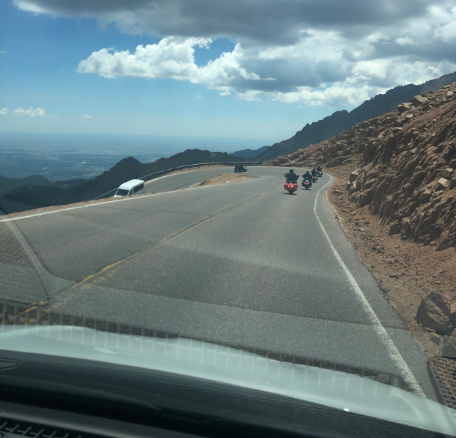 image of a switchback on the drive down Pike's Peak in Colorado Springs