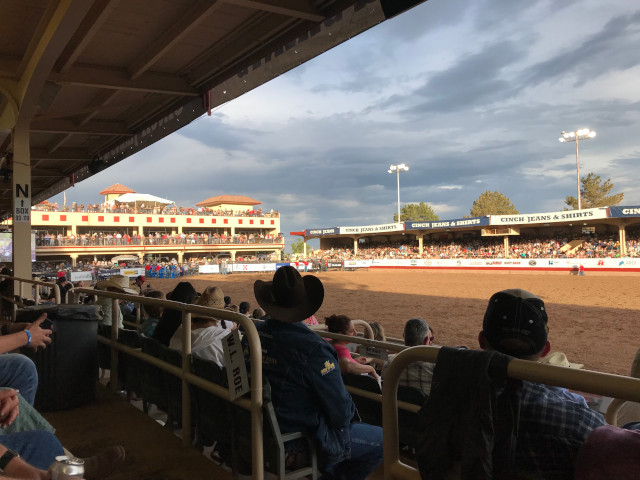image of the grandstand of the Pike's Peak or Bust Rodeo