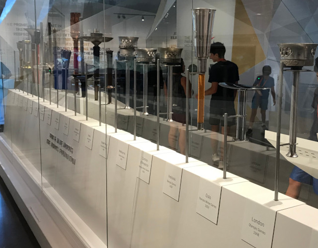 image of some torches at the US olympic museum