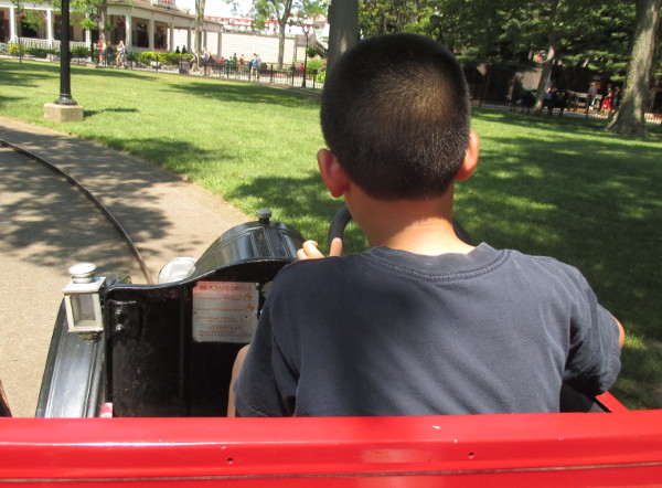 driving the Cadillac Cars at Cedar Point in 2014