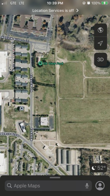 image of a map showing the wrong location for the elk view park in Gaylord Michigan