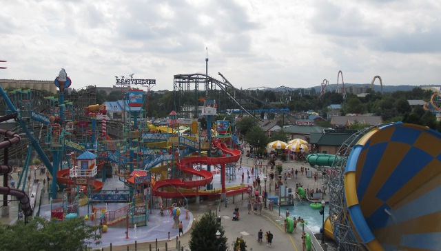 photo of the Hershey Park from the view at the top of the Ferris wheel