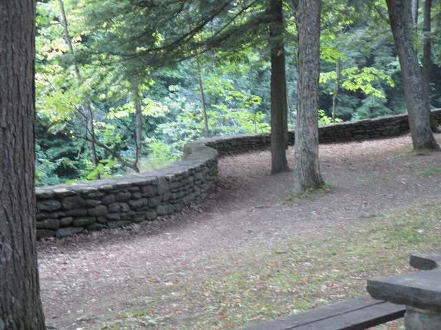 photo of a stone wall at Letchworth State Park in New York