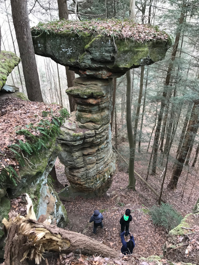 image of balancing rock in Hocking Hills Ohio