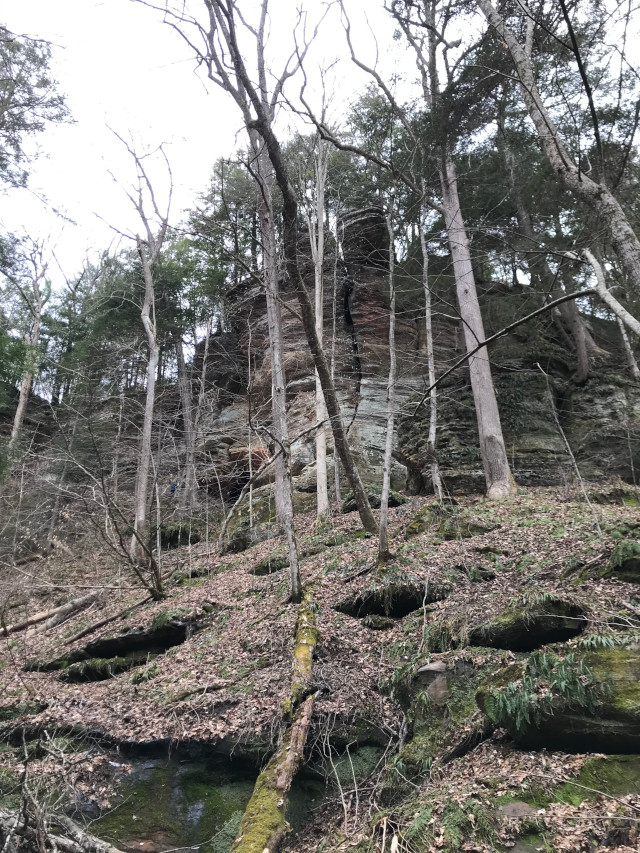 image of an island in the State Rockclimbing and Rappelling Area in Hocking Hills Ohio