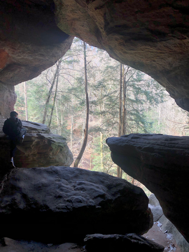 image of Rock House hiking area in Hocking Hills Ohio