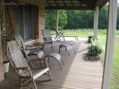 rocking chairs on a front porch