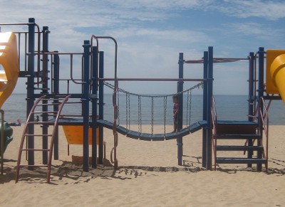 picture of a playground on the beach