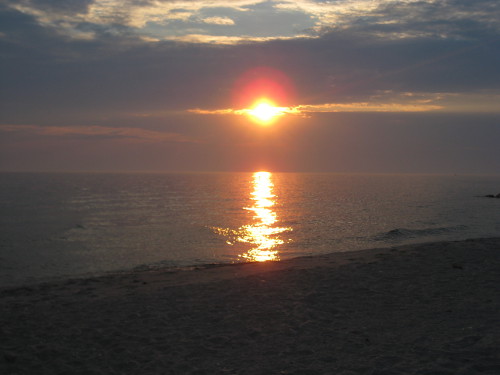 picture of sunset over Lake Michigan