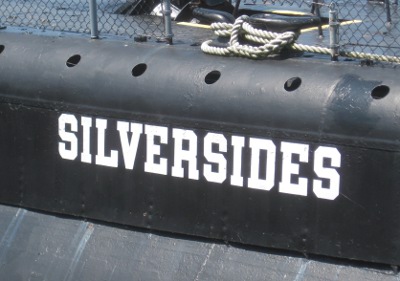 photo of name stencil of the USS Silversides submarine