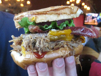 picture of a buffalo burger at Buffalo Phil's