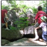 picture of children playing on the rocks at Devil's Lake State Park