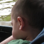 picture of a child sleeping while on the original Wisconsin ducks tour