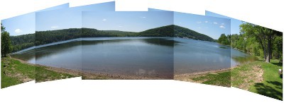 panorama photo of Devil's Lake near Baraboo, Wisconsin