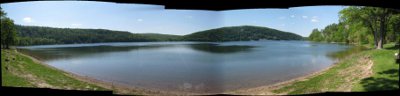 panorama photo of Devil's Lake near Baraboo, Wisconsin