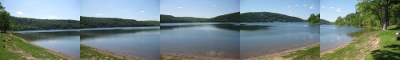 panorama photo of Devil's Lake near Baraboo, Wisconsin