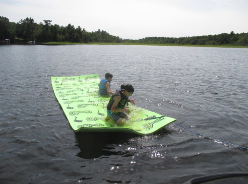 image of a floating raft on a Minnesota lake