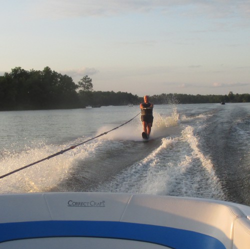 image of water skiing on a Minnesota lake