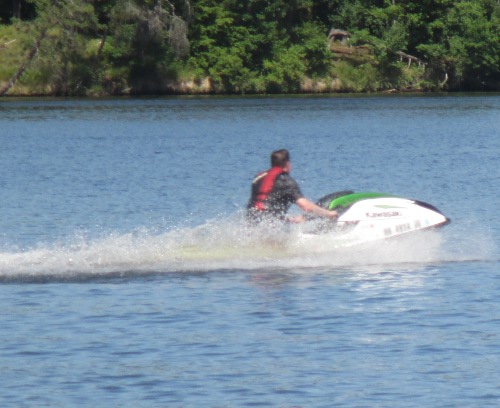 image of trying a stand-up jetski on a Minnesota lake