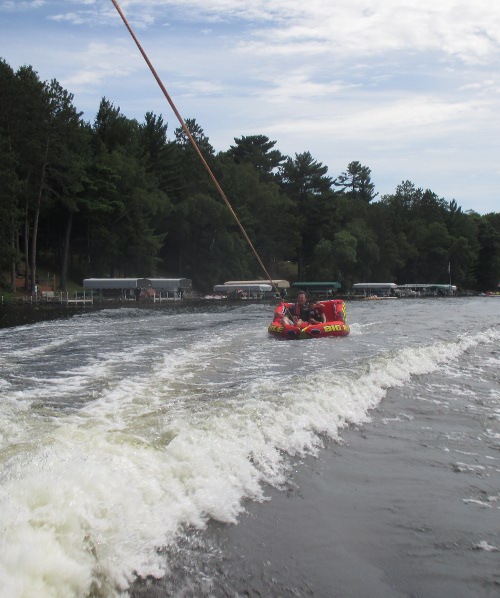 image of tubing on a Minnesota lake