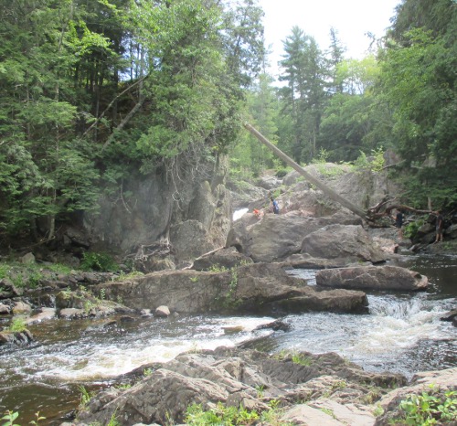 image of children playing in Dead River Falls