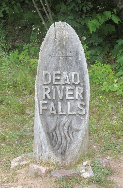 image of Dead River Falls sign
