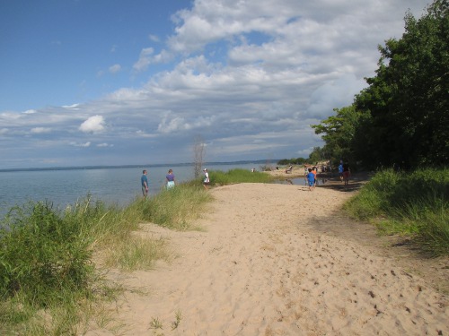 image of the beach at old Mission Point