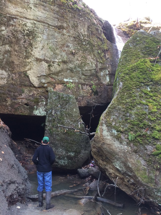 image of a walk through Nelson Ledges State Park