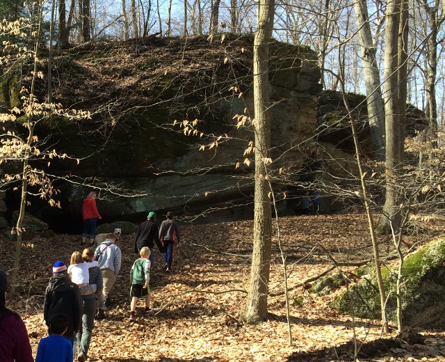image of a walk through Nelson Ledges State Park