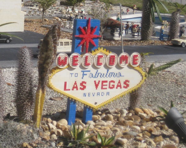 photo of the Welcome to Fabulous Las Vegas sign at Miniland at Legoland in Orlando, FL