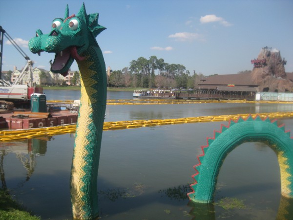 photo of the Lego sea monster at Downtown Disney in Orlando, FL