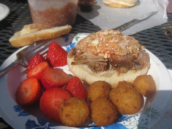 photo of a BBQ lunch in North Carolina