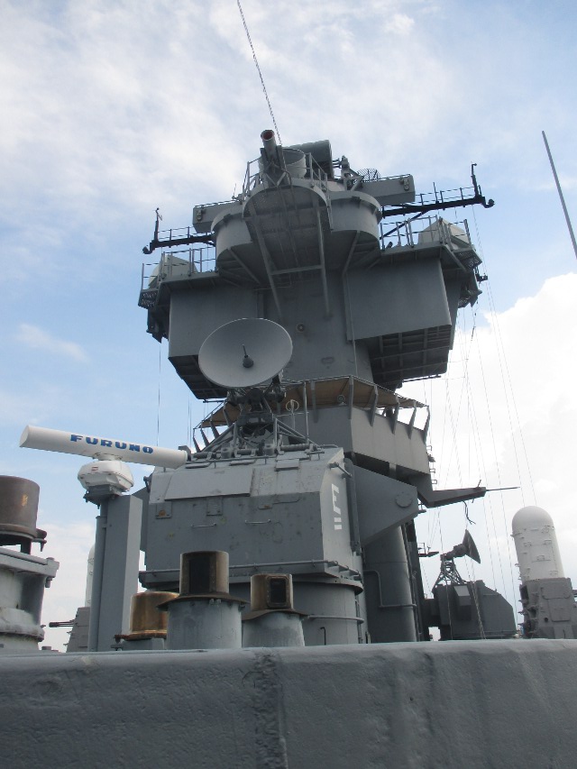 photo of the top of the Battleship New Jersey