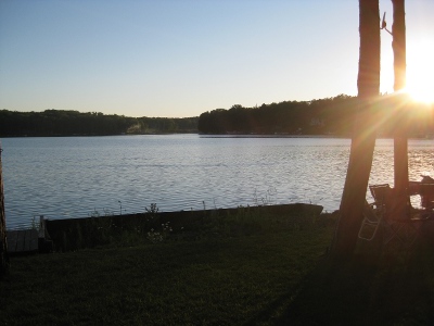 picture of a sunset over a lake