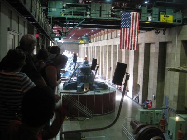 photo of the inside of the Hoover Dam, at the power plants