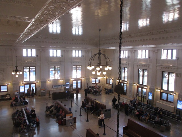 image of the inside of the King Street Station in Seattle
