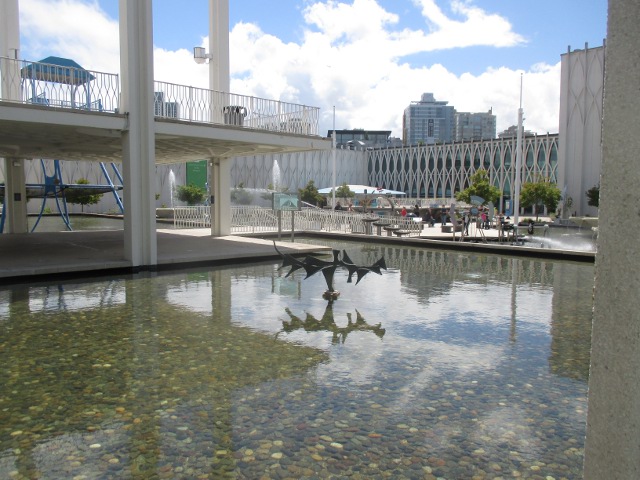 image of the grounds of the science museum in Seattle